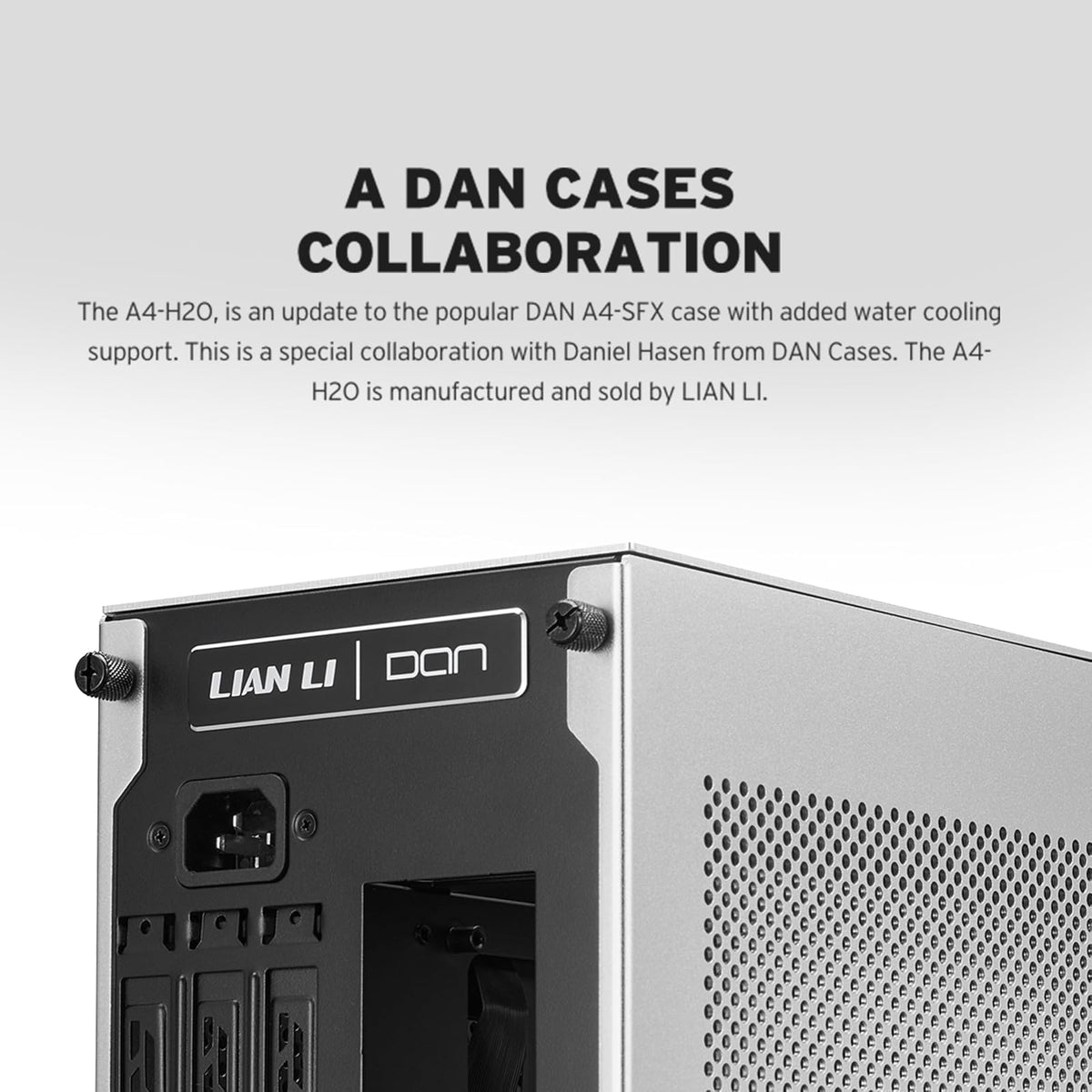 Lian Li A4-H2OA5 Mini-ITX Funda para PC, GPU de Montaje Triple Ranura, Exterior de Aluminio e Interior de Acero SPCC, AIO de 240 mm, diseño sándwich SFX, PCIe 5.0, Compatible con PSU SFX/SFX-L