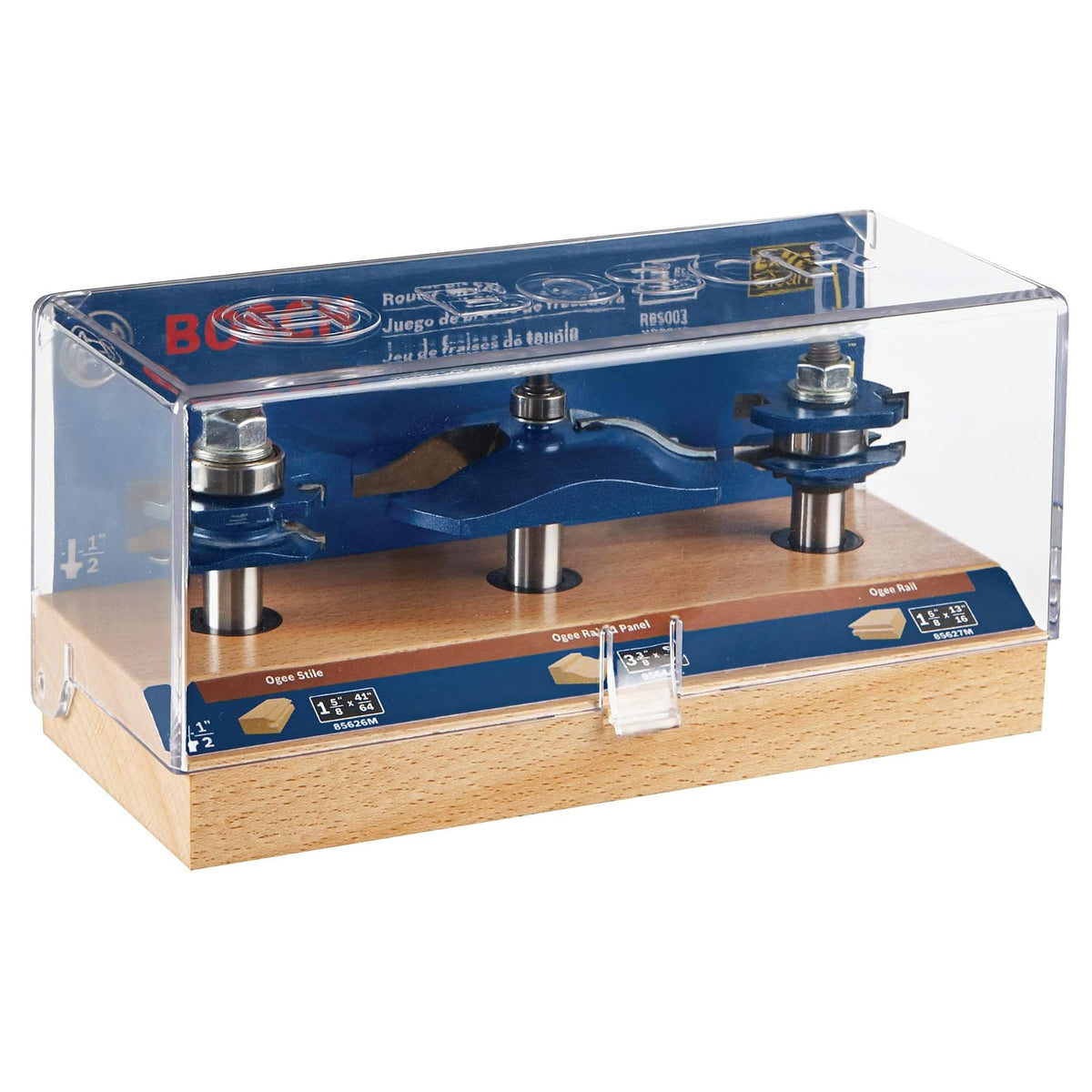 BOSCH RBS003 Juego de 3 piezas Ogee Puerta/Armarios de 1/2 pulgadas
