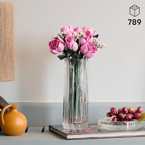 LEGO Ramo de Rosas Rosadas - Model Kit de Construcción para Adultos, Años 18+ - Flores Artificiales Decoración para Hogar - 10374