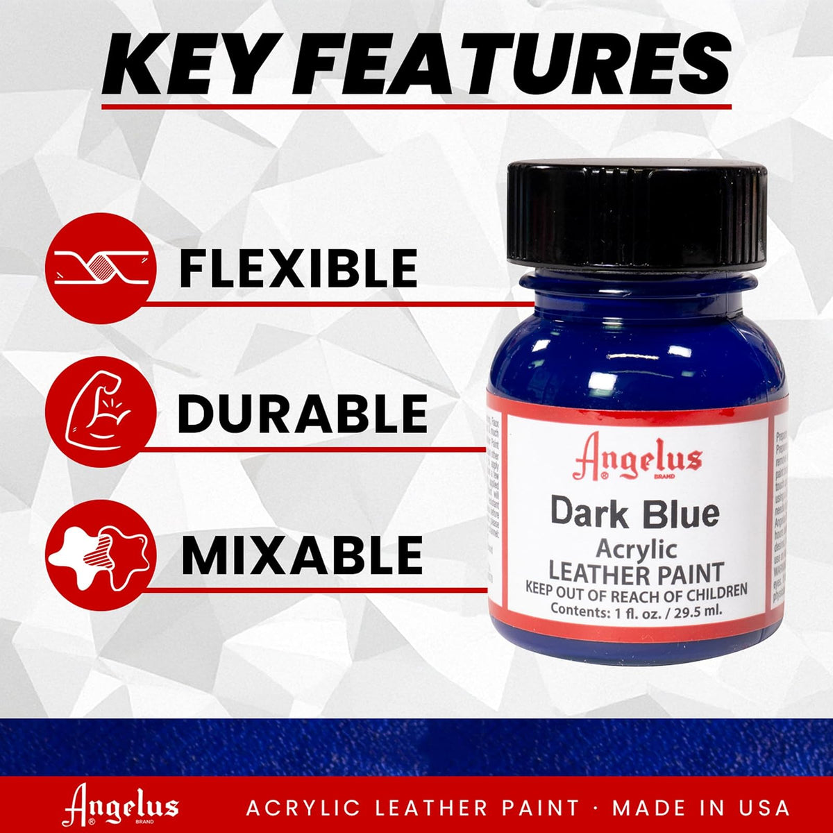 Angelus Pintura Acrílica Azul Oscuro para Cuero 29.5 ml