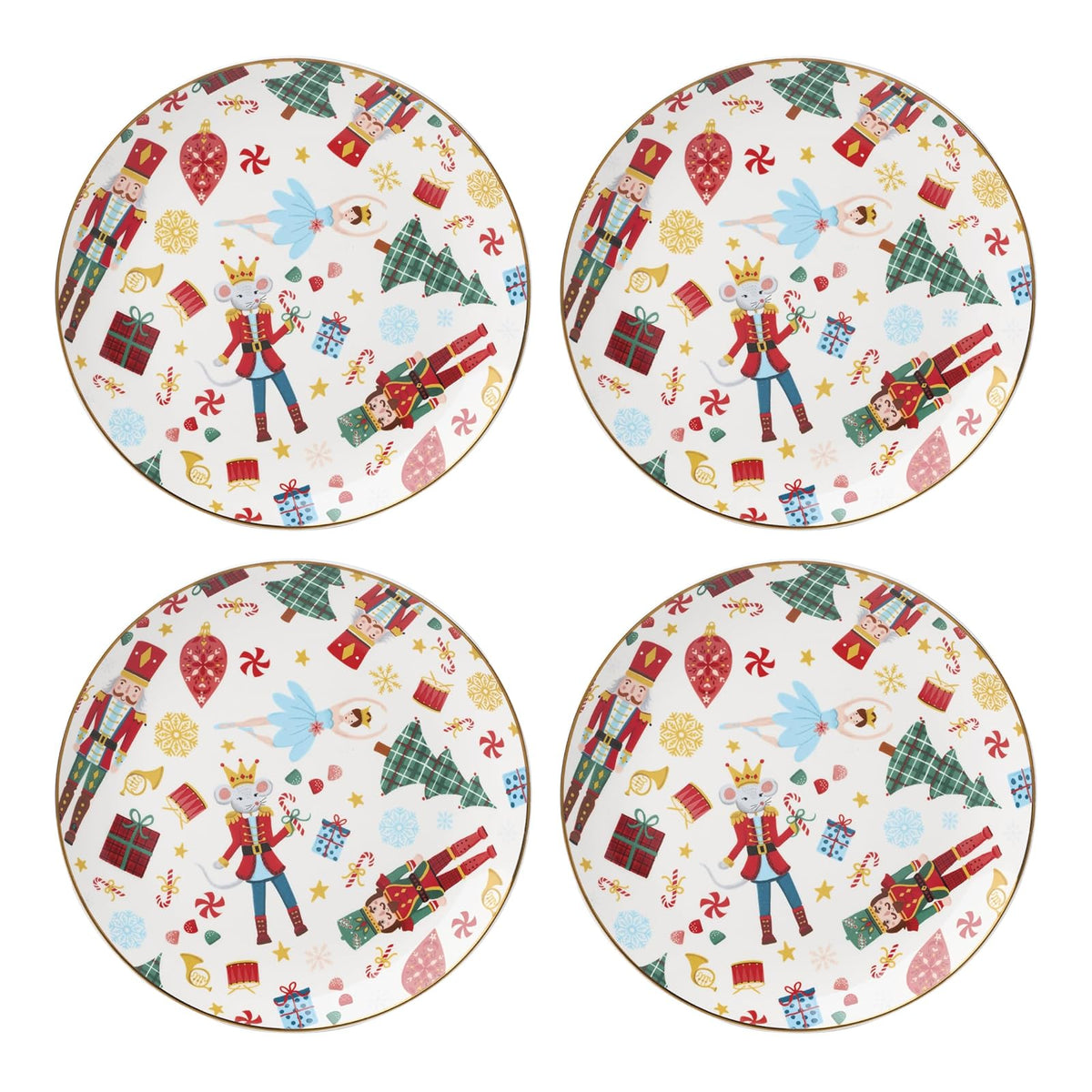 Lenox Ballet de Cascanueces Juego de 4 Tazas de Porcelana - Placas decorativas, juego de 4