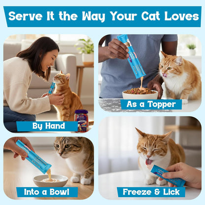Premio Puré Lickable para Gato Snack Cremoso y Saludable