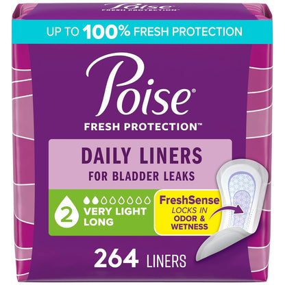 Poise Liner muy absorbente de luz, Longitud, 264 Count (Pack of 1)