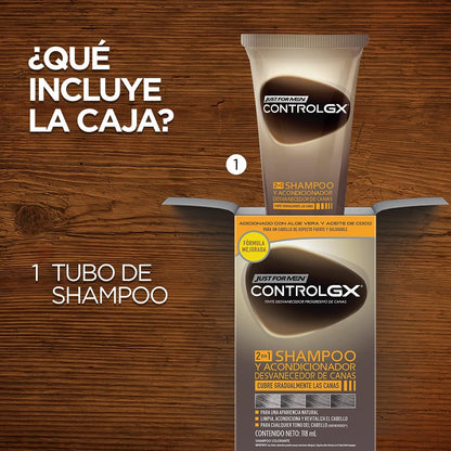 Just For Men Control GX Shampoo y Acondicionador Desvanecedor Canas, 118ml