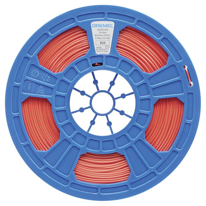 Dremel DigiLab PLA-RED-01 - Filamento para impresora 3D, 1,75 mm de diámetro, peso de carrete de 0,75 kg, color rojo, habilitado para RFID, nueva fórmula y 50% más por carrete