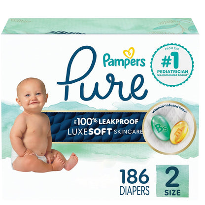 Pampers Pure Protection Pañales Talla 6, Hipoalergénicos, 108 Pz - Talla 2 (186 Unidad)