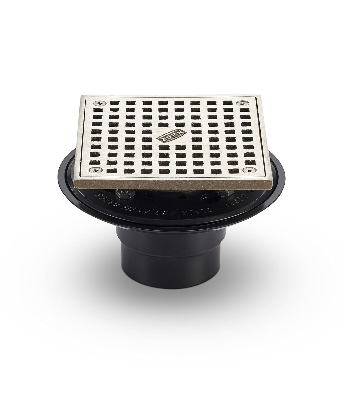 Zurn FD2254-AB2-S5 ABS Square Shower Drain with 5" Square Nickel Head Assembly, 2"