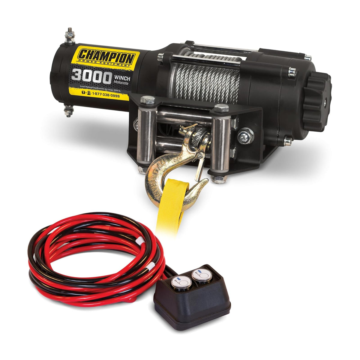 Champion Power Equipment Kit de Cabrestante de Cuerda Sintética para ATV/UTV, 3500 lb - 3000 libras + ATV - UTV + rodillo