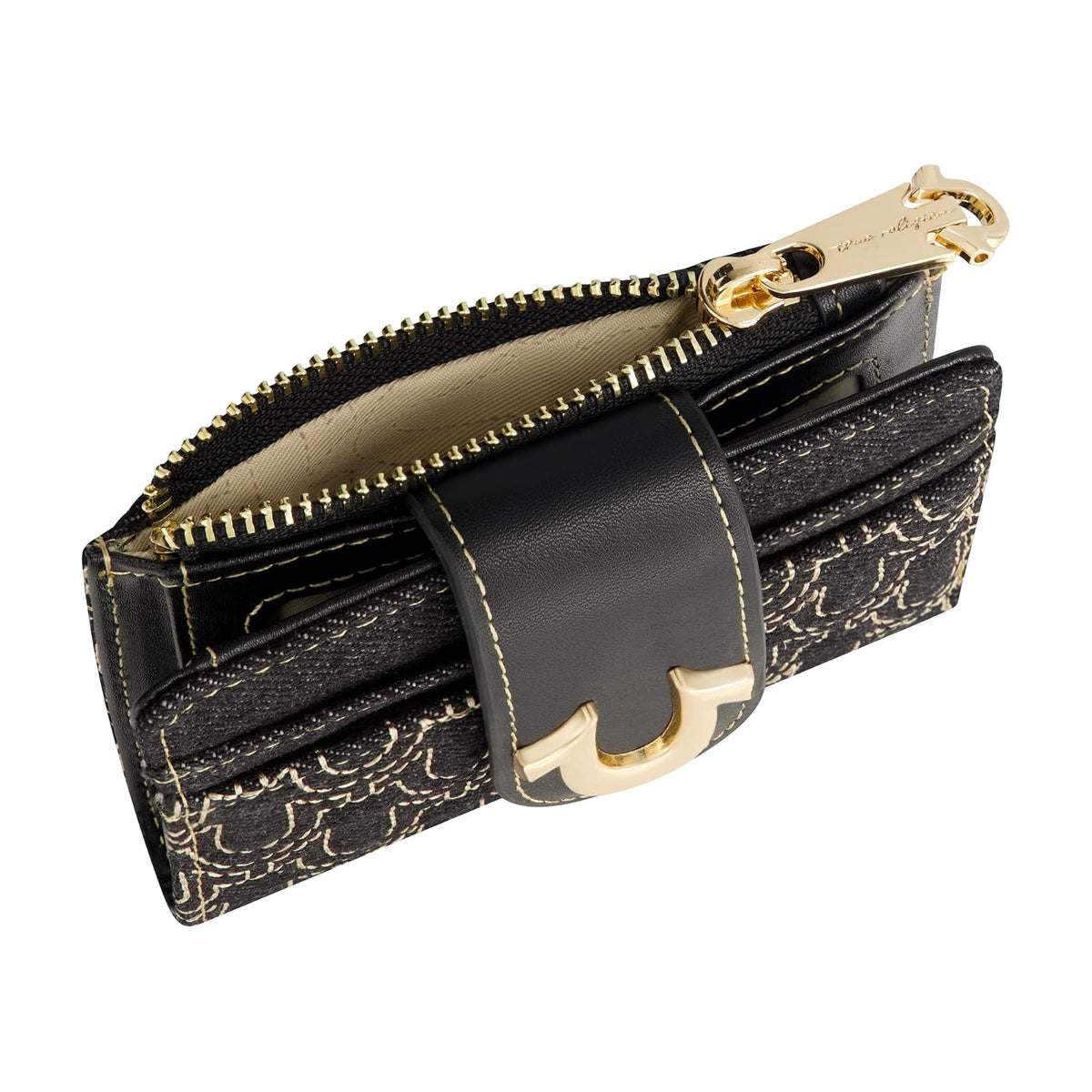 True Religion - Mini portafolios para mujer, logotipo de herradura, pequeño y compacto, negro, talla única, Negro -