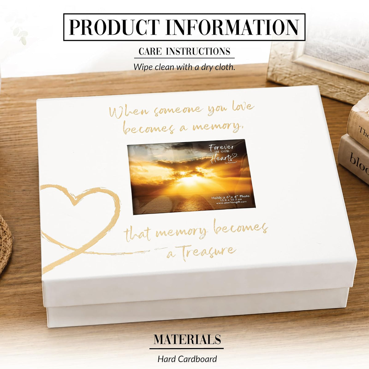Pavilion- When Someone You Love Becomes a Memory-White & Gold Memory Box