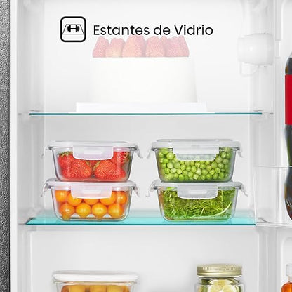 Hisense RR33D6AGX1- Frigobar,3.3 pies cúbicos,Gris | Estantes Para Botellas de 2 Litros, Termostato Ajustable, Congelador Independiente, 48x45x84cm(AnchoxLargoxAlto)