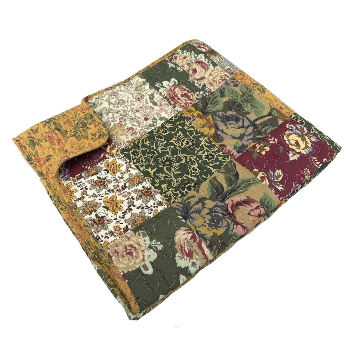 Greenland Home Antique Chic 100% algodón Manta Decorativa Patchwork auténtico, Tamaño 152 x 127 cm, Multicolor