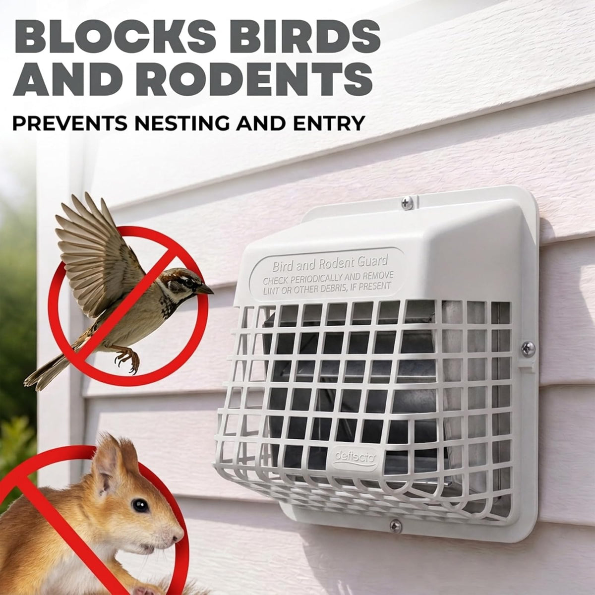 Deflecto ubgwl-a Universal de Aves, se Adapta a 3" a 10.2 cm Rejillas de ventilación, Color Blanco (ubgwl)