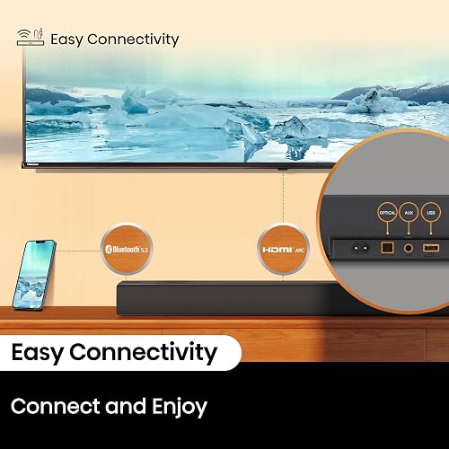 Hisense HS5100-5.1 Canal 540 W Barra de Sonido con subwoofer inalámbrico de 6.5 Pulgadas, 540 W de Potencia máxima de Audio, 5.3 Bluetooth inalámbrico, Alimentado por DTS Virtual: X, HDMI