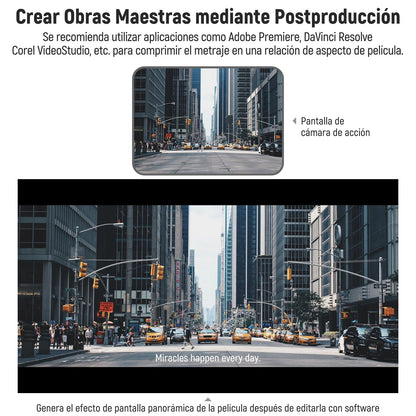 NEEWER 1.2X Lente Anamórfica Compatible con GoPro Hero 12, 11, 10 y 9 (Negro), Efecto Cinematográfico Panorámico con Destellos Azules, Lente Optica HD Multicapa Antirreflejos, LS-56