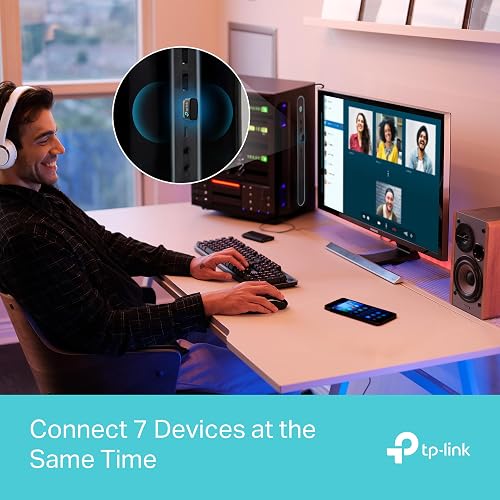 TP-Link Bluetooth 5.0 USB Adaptador, Compatible con Windows 10/8.1/8/Win 7/XP, para PC, portátil, Mouse, Teclado, Auriculares (UB500)
