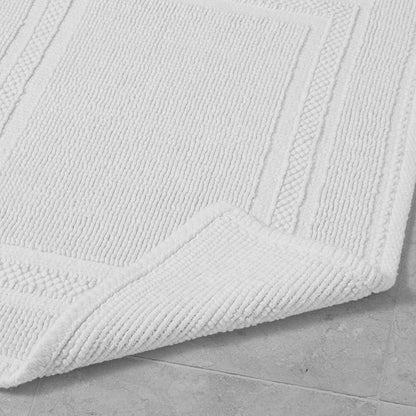 Jean Pierre New York Alfombra de baño, algodón, Lavado a la Piedra, diseño Circuito, Contemporáneo, Blanco, 17x24 in., 1, 1