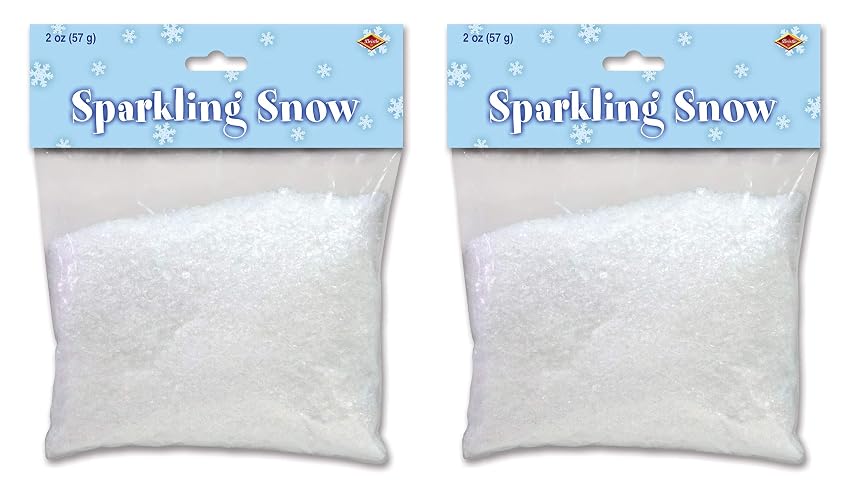 Beistle - Nieve artificial de plástico artificial para decoración y manualidades, decoración de Navidad, suministros de fiesta de invierno, color blanco