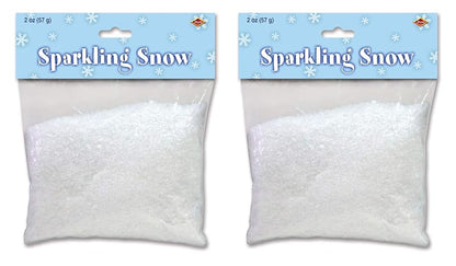Beistle - Nieve artificial de plástico artificial para decoración y manualidades, decoración de Navidad, suministros de fiesta de invierno, color blanco