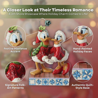 Enesco Disney Traditions Collection by Jim Shore Donald and Daisy Duck - Figura de muérdago de Resina de Piedra Pintada a Mano Coleccionable, Cifras de Disney para decoración del hogar, 6.13 Pulgadas