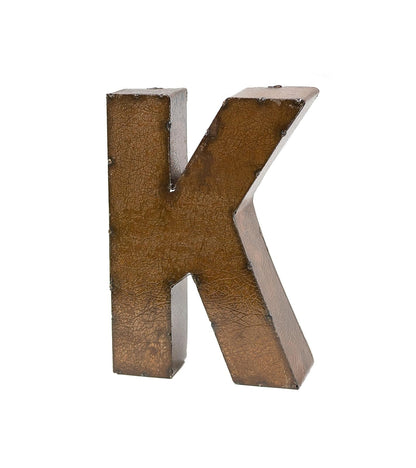 Cartel de Flecha rústica para decoración, Monograma K, Marrón, 22.86cm (9''), 1