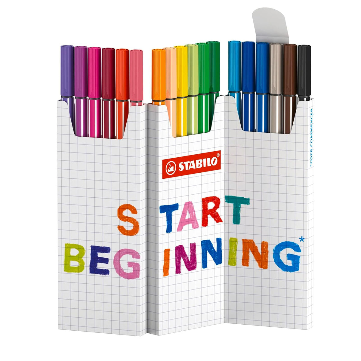 STABILO Pen 68 - Bolígrafo de fibra premium - Zigzag de escritorio de 18 unidades, varios colores