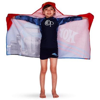 Franco - Toalla con Capucha, Hot Wheels, 24" x 50", 1