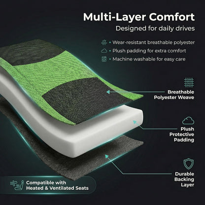 FH GROUP FB030GREEN115-SEAT Bucket Seat Cover and Bench Cover (Full Set Airbag Compatible with Split Bench Green)