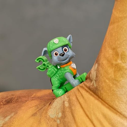 Paw Patrol: The Dino Movie, vehículo de Dinosaurio Megasaurus con Dinosaurio Inflable de 76,2 cm y Figura de acción de Rocky, Juguetes para niños y niñas preescolares, a Partir de 3 años