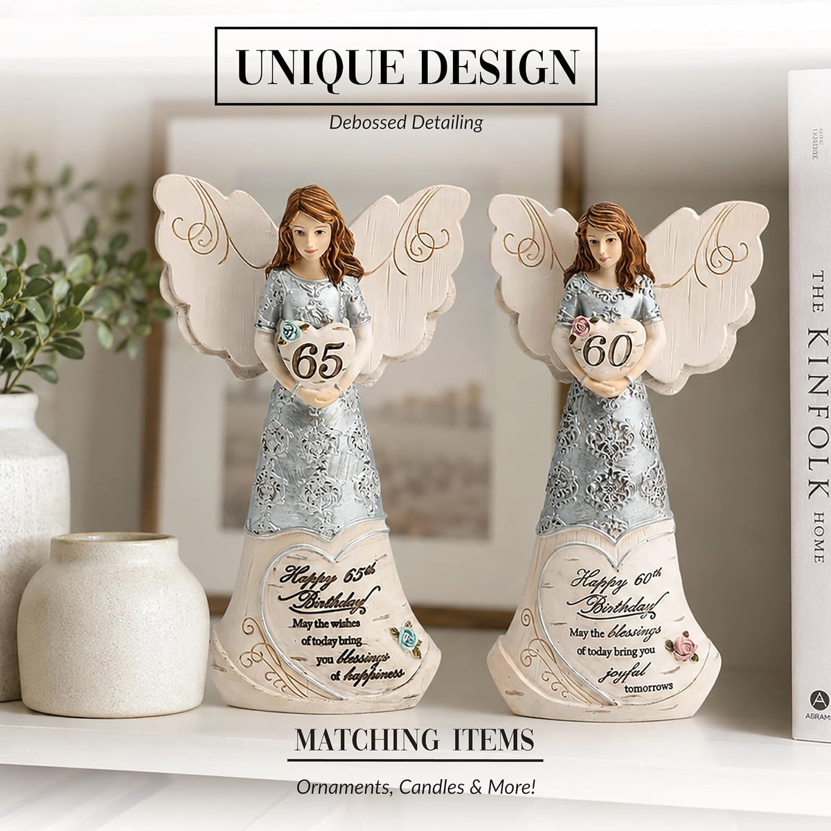 Pavilion Gift Company 80 cumpleaños – ángel de 6 Pulgadas sosteniendo un corazón