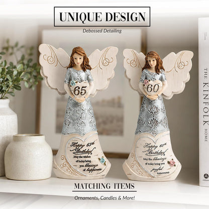 Pavilion Gift Company 80 cumpleaños – ángel de 6 Pulgadas sosteniendo un corazón