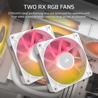 Corsair iCUE Link Titan 240 RX LCD Refrigeración Líquida de CPU – Motor de Refrigeración FlowDrive – Intel LGA 1851/1700, AMD AM5/AM4 – 2X RX120 RGB Ventiladores – iCUE Link Hub Incluido – Blanco