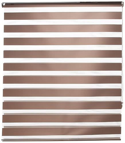 Deco - Persiana enrollable Sheer Elegance 120 x 180 colores, color chocolate