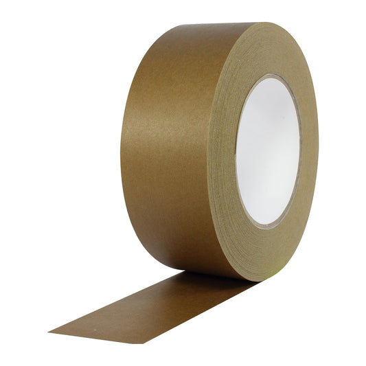 ProTapes Pro 184HD Rubber High Tensile Kraft Flatback Carton Sealing Tape with Paper Backing, Café Oscuro, 3" (Pack of 1)