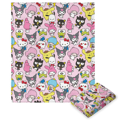 Northwest Hello Kitty Manta de Seda al Tacto, 46 x 60 Pulgadas - 50" x 70" - Rainbow Magic