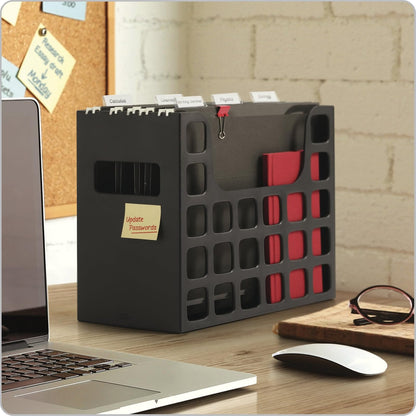 Pendaflex Decoflex Desktop File, 9 1/2" H x 12 1/4" W x 6" D, Black (23013)