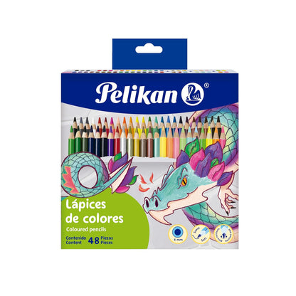 Pelikan Lápices de Colores Rendondos Surtidos con 48 Piezas