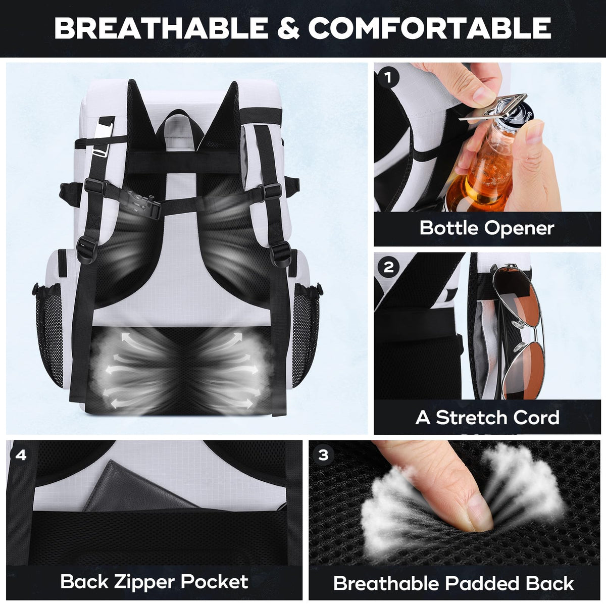 Maelstrom Mochila Refrigerante, Bolsa Térmica Aislante Ligera e Impermeable para 35/50 Latas, Mantiene Calor/Frío hasta 16 Horas, Ideal para Camping y Playa (Hombres y Mujeres)