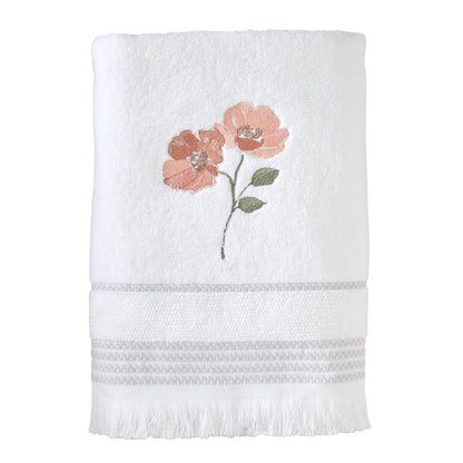 SKL Home Misty - Cortina de Ducha, diseño Floral, Toalla de baño, Blanco, Toalla de baño, 1