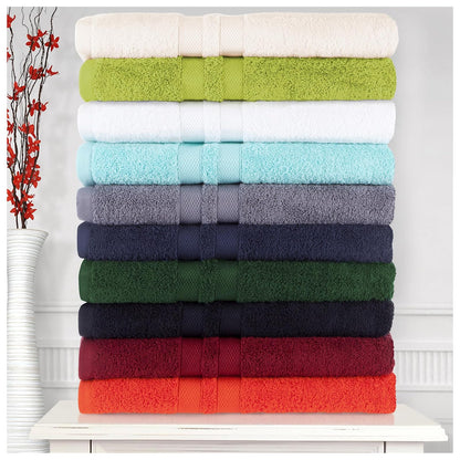 SUPERIOR - Juego de 6 Toallas de algodón Premium de 500 g/m², absorbentes y ultrasuaves, 6 Piezas, diseño de Panal, Doble Borde, Color Verde Bosque, Moderno, Cian, Set de 6 Piezas, 1, 1