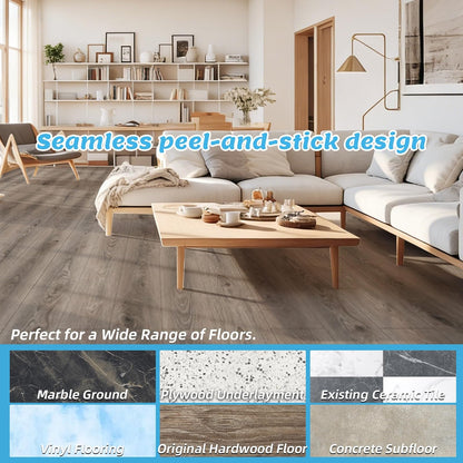 Art3d - Azulejos de piso para despegar y pegar de 15 pies cuadrados, 10 piezas de lujo de vinilo para pisos de madera, calcomanía e impermeable para recámara, sala de estar, cocina, teca
