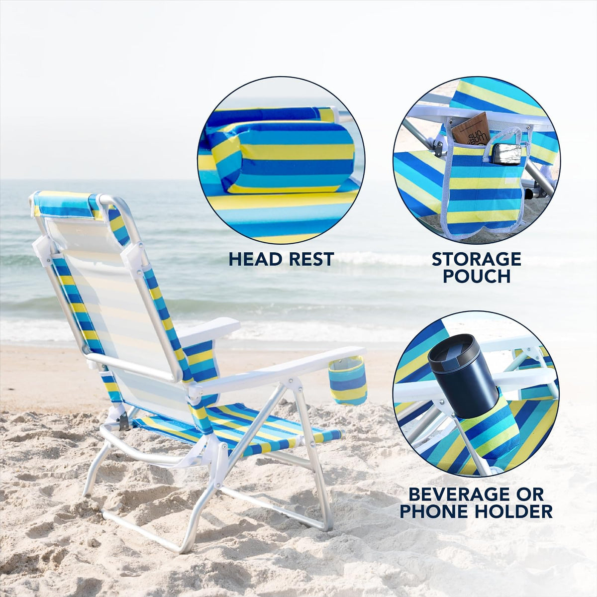 Caribbean Joe Chaby International Deluxe - Silla Plegable para Playa y Camping