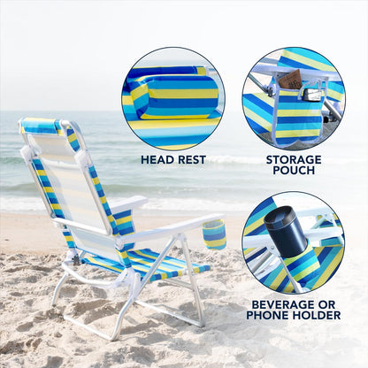 Caribbean Joe Chaby International Deluxe - Silla Plegable para Playa y Camping