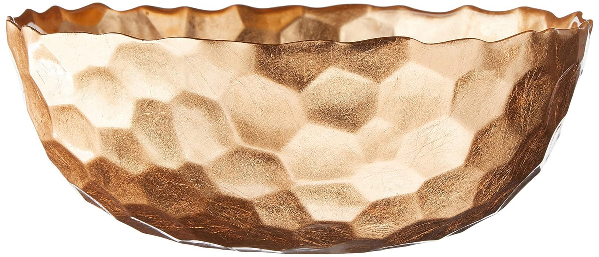 Elegance Odessa - Cuenco de cristal dorado, 22,8 cm