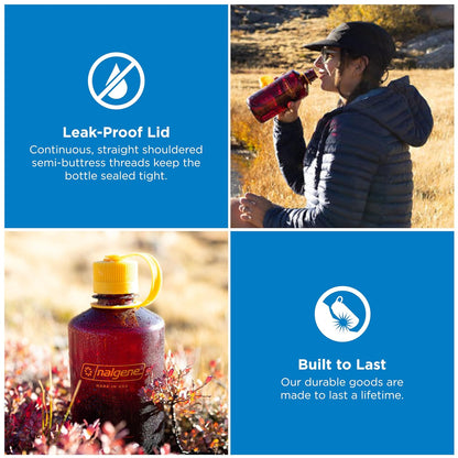 Nalgene Sustain Tritan - Botella de Agua sin BPA Hecha con Material derivado de 50% residuos de plástico, 32 onzas, Boca Estrecha