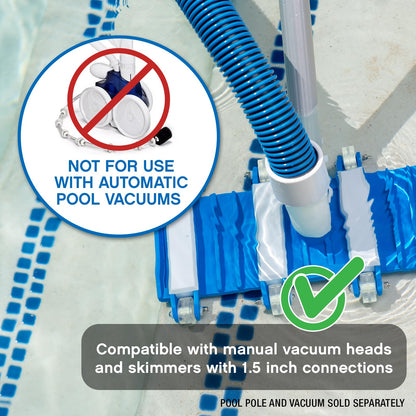 Poolmaster - Manguera de Aspiración para Piscina Enterrada de Alta Resistencia, 1-1/2 Pulgadas x 50 Pies, EVA, Azul, 1 Unid.