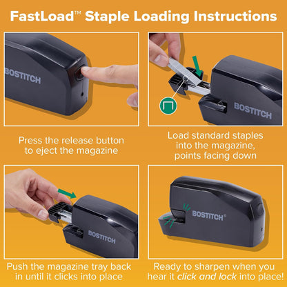 Bostitch Portable Electric Stapler, 20 Sheets, AC or Battery Powered, Black (MDS20-BLK)