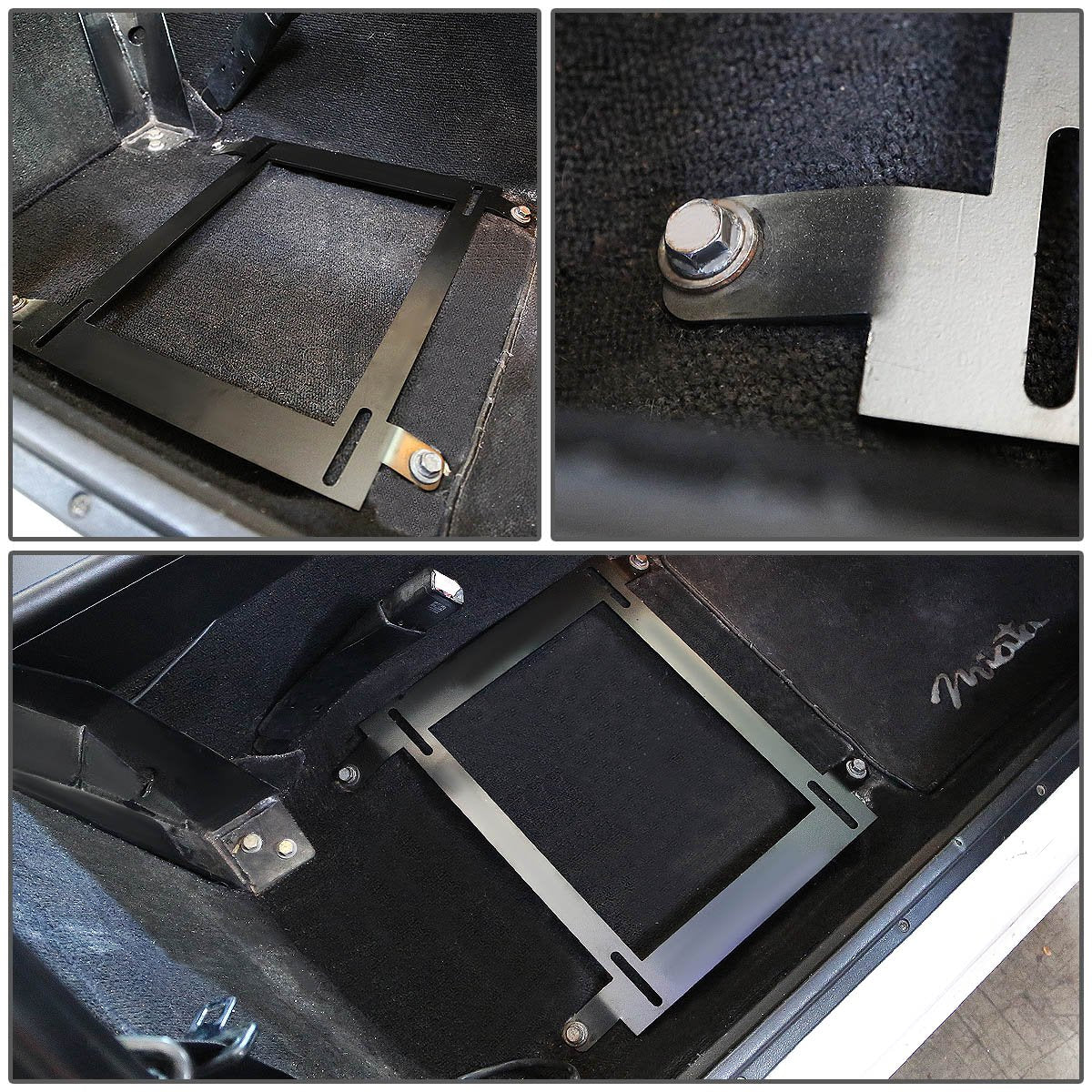 DNA MOTORING Par de Soportes de Montaje Bajo para Asiento de Cubeta para Mazda Miata 90-97, Negro, SBK-LM-MM89