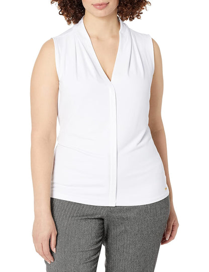Calvin Klein camisola de cuello en V para mujer - CH - Blanco