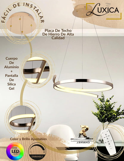 LÁMPARA TIPO CANDIL COLGANTE - LUXICA LIGHTING - Lampara Elegante y Moderna con Luz colgante LED - Lámparas innovadoras